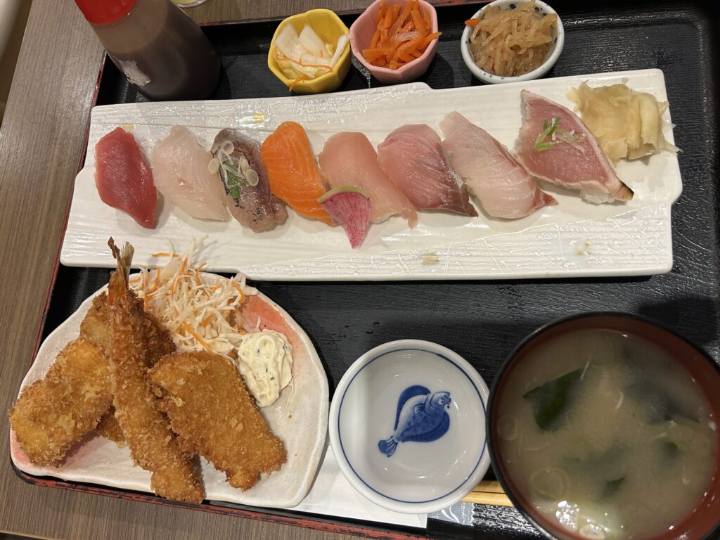 魚がし食堂ランチ寿司と天ぷら
